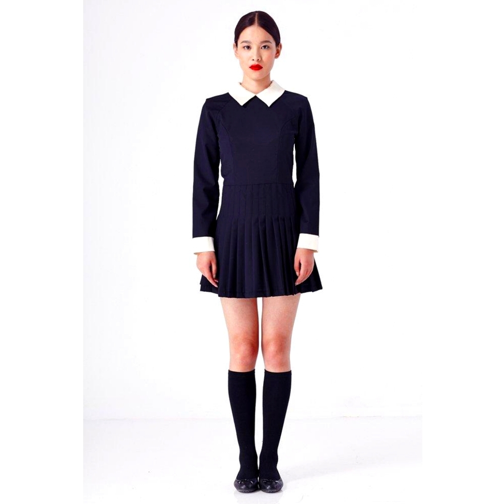 L'ÉCOLE DES FEMMES. BELLE DEJOUR DRESS (NAVY)